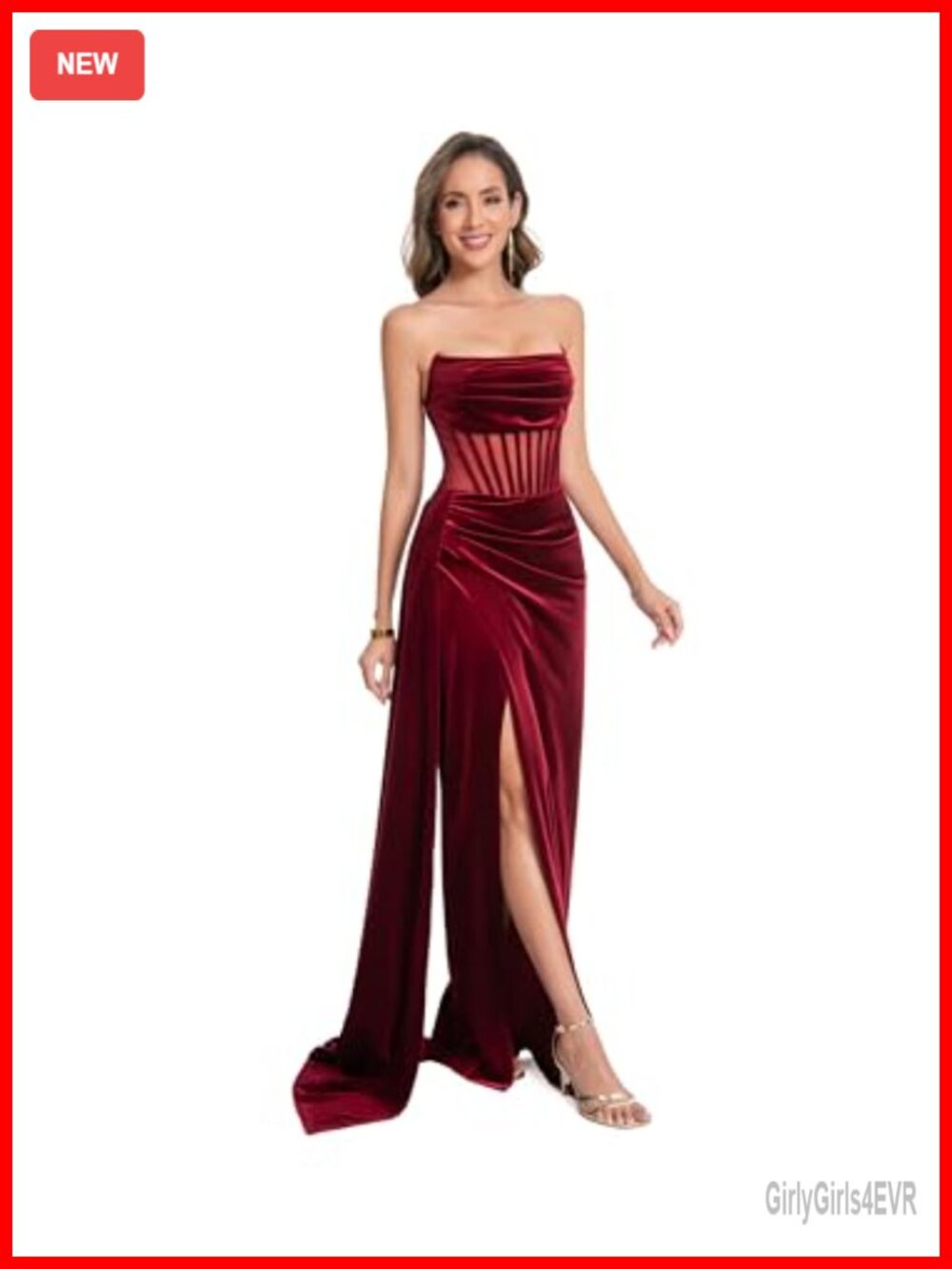 Womens Velvet Formal Evening Gown Sleeveless High Slit Prom Dress